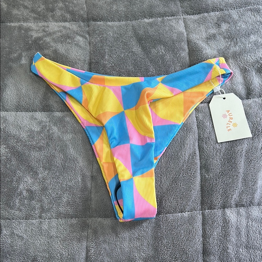 Aurielle Multicolor Geometric Bikini Bottom